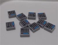 LEGO 6329583 3070 Flat Tile 1 x 1 Calculator Medium Stone Grey x10