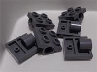 LEGO Parts 10247 - 6047417 Modified 2x2 With Pin Hole Dark Stone Grey x6