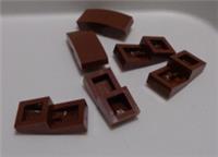 LEGO Part 11477 - 6069984 Curved 1X2 PLATE W/BOW Reddish Brown x6
