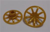 LEGO Parts & Pieces 62701 6385882 Wheel Cover 9 Spoke - 24mm D Gold x2