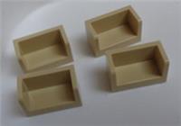 LEGO Parts 23969 - 6248495 Panel 1x2x1 with Rounded Tan x4