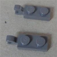 LEGO 63868 Plate 2x1 W/ Vertical Holder Dark Stone Grey x2 Pieces & Parts