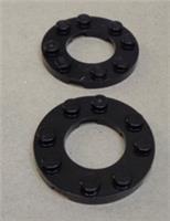 Lego Bits 11833 - 6167800 Plate Round Circle Ring 4x4 Black x2**