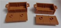LEGO Parts & Pieces 6394960 6102984 Empty Treasure Chests Medium Nougat x2