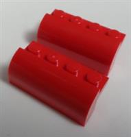 LEGO 6081 4116617 Brick 2x4x1/3 Curved Top Red x2