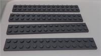LEGO 91988 - 6000970 Plate 2x14 Dark Stone Grey x4 Parts & Pieces **