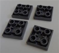 Lego Parts & Pieces 11203 - 6013082 Flat Tile Inverted Dark Stone Grey x4