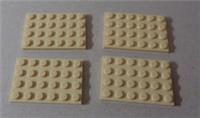 LEGO Parts & Pieces 3032 - 4114001 Plate 4x6 Tan x4