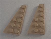 Lego 54384 - 6002851 Wedge Wing Plate Left 3x6 Sand Yellow x2 Parts & Pieces**
