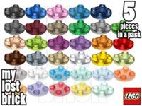 LEGO - Part 2654 - Plates Round 2x2 Round Bottom (PACK OF 5) +NEW +SELECT COLOUR