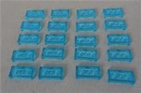 LEGO Parts 28653 - 3023 6240222 Plate 1X2 Transparent Light Blue x20