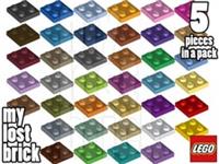 LEGO - Part 3022 - Plates 2x2 (Pack of 5) + NEW + SELECT COLOUR + FREE POSTAGE