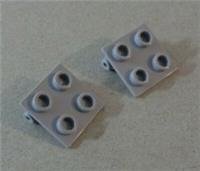 Lego 6134 4211881 Plate 2x2 Thin Studded Rocking Hinge Medium Stone Grey x2