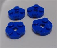 Lego 403223 - 4032 2x2 Round Plate with Axle Hole Blue x4