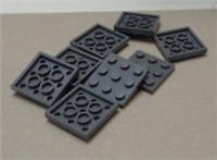 LEGO Parts 11212 - 6039176 Plates 3x3 Dark Stone Grey x8