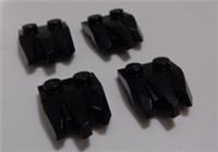 LEGO Parts & Pieces 27261 - 6195185 Plate 2x3 Rock Black x4