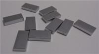 Lego 3069 - 6217492 1x2 Plate Smooth Flat Tile Silver x10 Pieces & Parts **