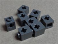 Lego Technic Bits 73230 - 6362259 Brick With Cross Hole 1x1 Dark Stone Grey x8