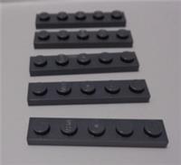 LEGO Parts 78329 6413109 PLATE 1X5 Dark Stone Grey x5