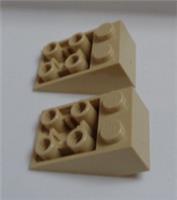LEGO Parts 4500453 - 3747 Inverted Slopes 2x3 Tan x2