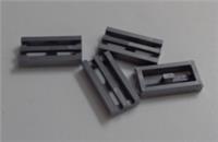 LEGO Parts & Pieces 2412 4619636 1x2 Flat Plate With Grille Met Silver x4
