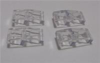LEGO Parts 11477 - 6508253 Curved 1X2 PLATE W/BOW Transparent x4