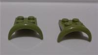 Lego Spare Parts 49097 6371958 Vehicle Mudguard 1/2 x 3 x 1 1/3 Olive Green x2