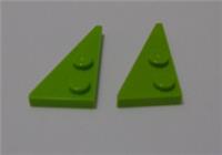LEGO 65429 6341762 Plate Left 4x2 Wedge Lime Green x2