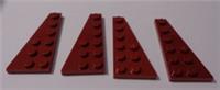 Lego Parts 54384 54383 4539068 Wedge Wing Left/Right Plate 3x6 Dark Red x2 Pair