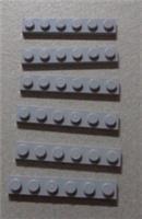 LEGO Pieces & Parts 3666 - 4211438 1x6 Plate Medium Stone Grey x6