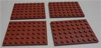 Lego Parts & Pieces 4223729 3036 Plate 6x8 Thin Studded Tile Reddish Brown x4