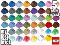 LEGO - Part 3039 - Slopes 2x2 45 (Pack of 5) + NEW + SELECT COLOUR + FREE POST
