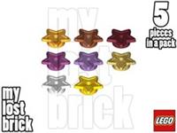 LEGO - Part 11609 - Round Plates 1x1 with Star (Pack of 5) + NEW + SELECT COLOUR