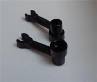 LEGO Part 4735 Bar 1 x 3 with Clip and Stud Black x2