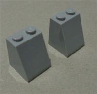 LEGO 3678 - 4234535 Slope 65 2x2x2 Medium Stone Grey x2 Parts & Pieces **