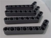 Lego TECHNIC Parts 42160 6276837 ANGULAR BEAM 3X7 Dark Stone Grey x4