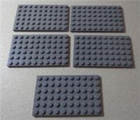 LEGO Parts & Pieces 3033 - 4211114 Plate 6x10 Dark Stone Grey x5
