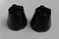 Lego Parts 6233 4500978 3x3x2 Cone with axle hole Black x2