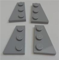 LEGO Parts 43723 43722 Wings 2x3 Plates Left Right Medium Stone Grey x2 Pair