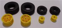 LEGO Technic 56145 35578 15413 Tyre Black 37x14/49.5x20 - Rims Yellow x1 Set