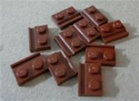 LEGO Parts 32028 - 4645103 Plate 1x2 with Door Rail Flat Reddish Brown x10**