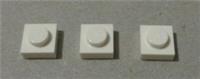 Lego 3024 - 302401 1x1 White Plate x3 - Star Wars & Parts & Pieces & Bricks