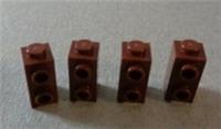 LEGO 32952 - 6201911 Brick Vertical Stud 1x1x2 2/3 Reddish Brown x4