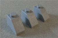 LEGO 3040 - 4211614 Slope Brick 1x2 Medium Stone Grey x3 Parts & Pieces **