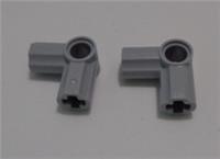 LEGO TECHNIC 32014 - 6268924 Pin Connector Angled 90 deg Medium Stone Grey x2