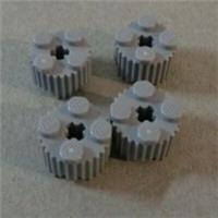Lego 92947- 4650644 Brick 2x2 Round Grille Groove Medium Stone Grey x4