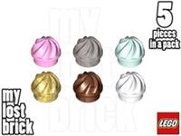 LEGO - Part 15470 - Round Plate 1x1 with Swirl (Pack of 5) + NEW + SELECT COLOUR