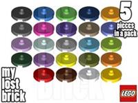 LEGO - Part 18674 - Round Tile 2x2 with Stud (Pack of 5) + NEW + SELECT COLOUR