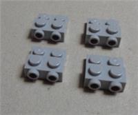 Lego Parts Modified 99206 Plate 2x2x22/3 with two studs Medium Stone Grey x4