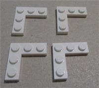 Lego 77844 6428165 CORNER PLATE 1X3X3 White x4